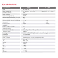 1Pole DC Solar DC Mini Circuit Breaker MCB 6/10/16/25/32/40/50/63/80 /100/125A