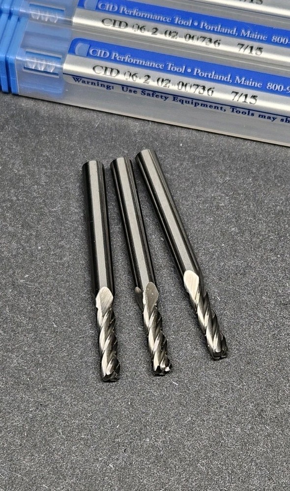 CID USA! 3/16 Shank Solid Carbide End Mill .155″ 4-Fl Corner Radius Machinist