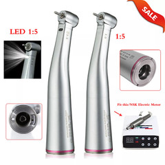 Dental 1:5 Increasing Contra Angle Fiber Optic Handpiece w/E-type Electric Motor