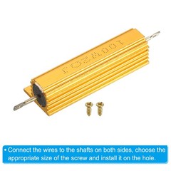 100W 2 Ohm Aluminum Shell Resistor Housing Resistor with Screws 4Set