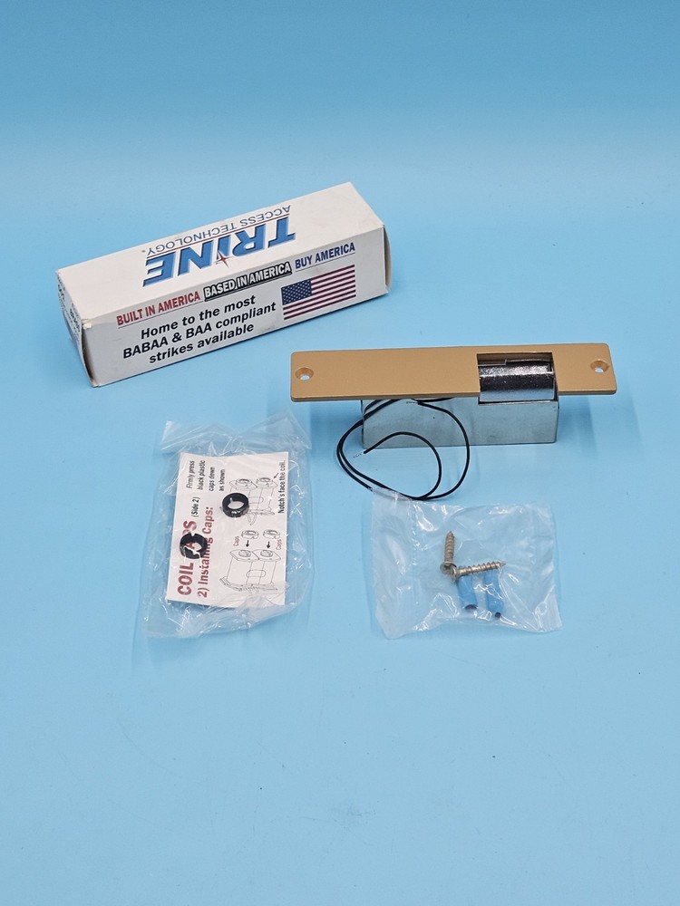 Trine #001 8-16VAC/4-6VDC Brass Electric Door Strike (A21115-2)JA LOC. FF-12