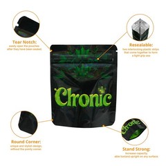 100pcs 3.5g Mixed Holographic Mylar Bags Smell Proof Resealable Zipper Pouches
