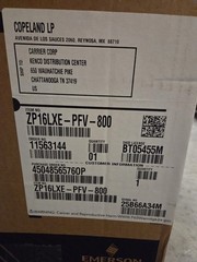 Copeland Scroll Compressor ZP16LXE-PFV-800, 1.5 Ton, 15,431 BTU R410A 1 PH