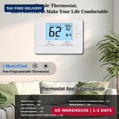 NonProgrammable Thermostat for Home, Digital Energy-Saving Thermostat,Single-Sta