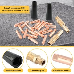 24PCS Flux Core Gasless Nozzle Welding Kit,KP1939-1 Flux Core Gasless Nozzle