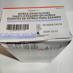 Disposable Nitrile Gloves, L, Non‑Sterile, Powder‑Free, Latex‑Free, 1 Box of 200