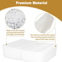 50 Pack 6”x8” Cushion Foam Pouches, Moving Supplies for Dishes, Packing Foam f