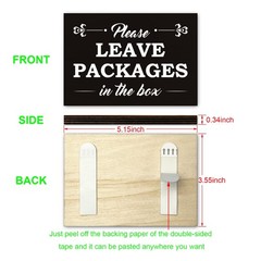 Please Leave Packages in the Box Sign Home Office Front Door 3.55×5.15 in