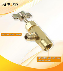R1234YF Self-Sealing Can Tap with Left Hand Threaded, 1/2’’ to 1/4’’ SAE Dispens