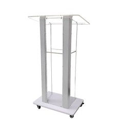 Clear Acrylic Plexiglass Podium Metal Corners Church Pulpit Lectern Funeral