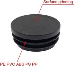 4PCS 45mm 1 3/4 Inch Round Plastic Plug, Round Black Plastic End Cap, Pipe Tu…