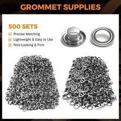 Grommet Tools Kit 1/2 Inch (12mm) Hand Press Pliers Kit with 500 Grommet Supp…