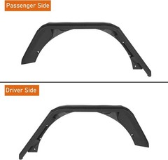 2018-2026 Jeep Wrangler JL Rear Steel Flat Fender Flares Textured Black 2PCS