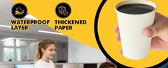 50 pack] Disposable Coffee Cups with Lids 12 oz, Hot Paper Cups with Lids, To Go