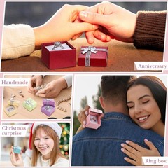 72 Pcs Ring Boxes Bulk Cardboard Jewelry Gift Box with Ribbon Bow 1.6 x1.6 x1.1″