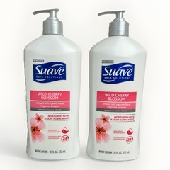2x NEW Suave Skin Solutions Wild Cherry Blossom Lotion 18 OZ Moisturizing Floral