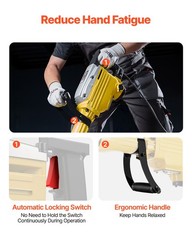 Demolition Jack Hammer Concrete Breaker 2200W Electric Hammer 4 Chisel Bit