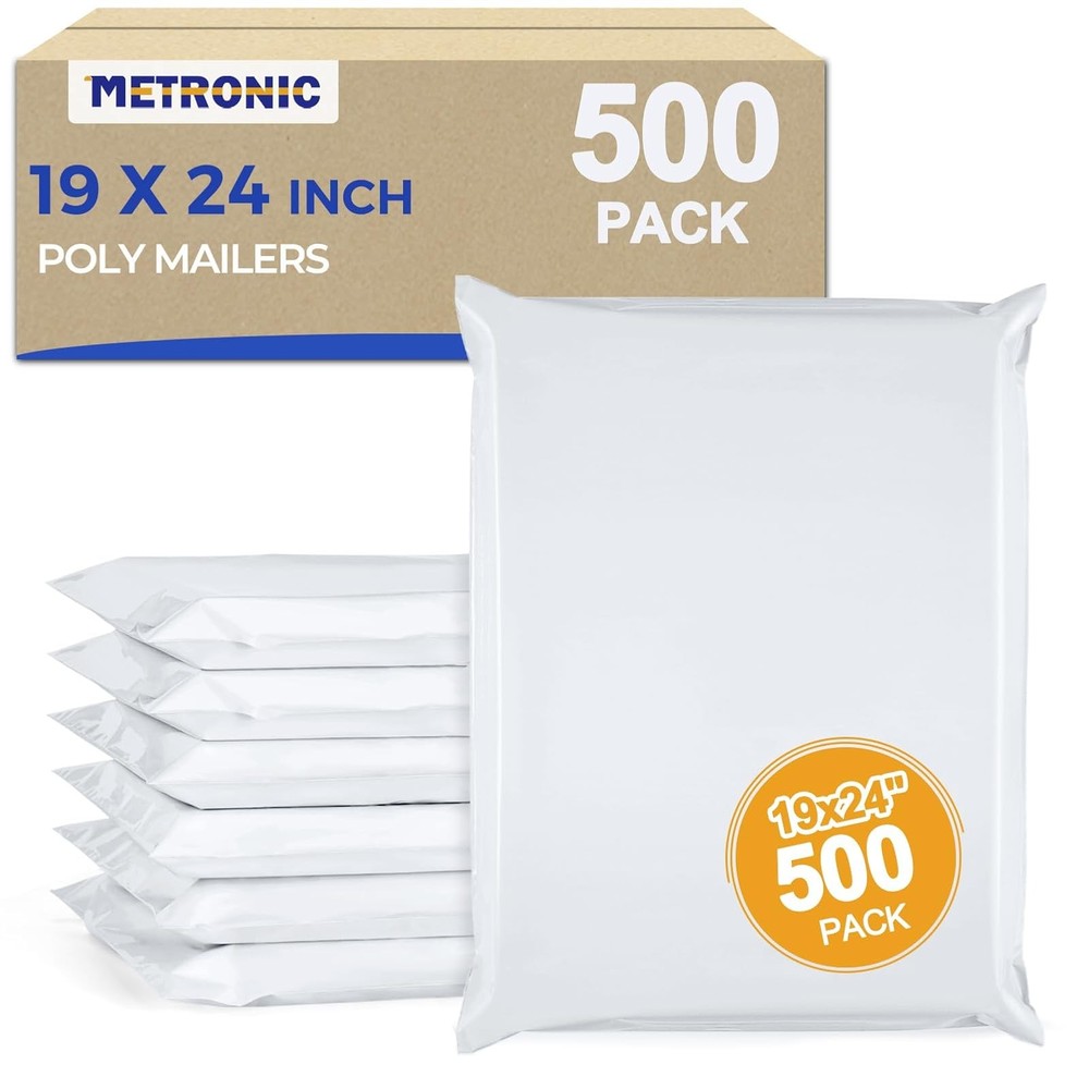 E-Commerce Poly Mailers 19×24 500Pcs White