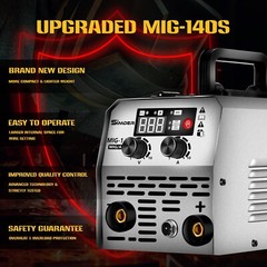 SIMDER MIG Welder 140A Flux Core Welder MIG/Stick 2 in 1 Welding Machine Gasl…