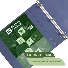 Samsill Plant-Based 1.5 Inch Durable D-Ring, View Binder, 1.5-Inch, Indigo
