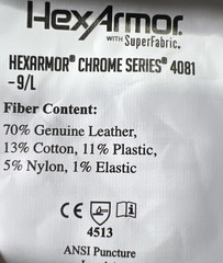 New HexArmor Chrome SLT 4081 Leather Work Gloves with Cut Resistance Size 9/L