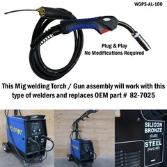 Aluminum Blue Handle MIG Gun-Torch Assembly – Works with Prospot