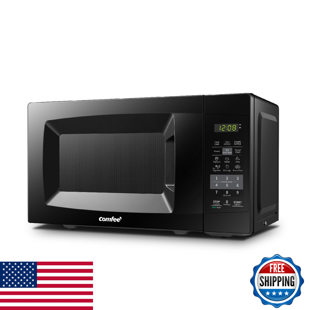 COMFEE’ EM720CPL-PMB 0.7cu.ft 700W Countertop Microwave Oven, ECO Mode, Black