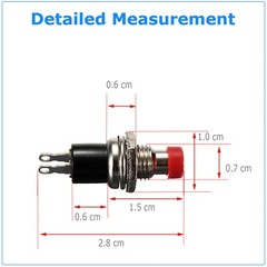 4 Pack SPST Normally Open Momentary Push Button Switch Red