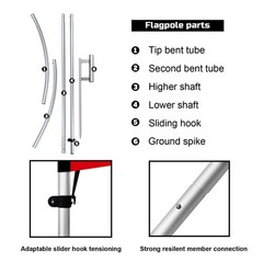 Swooper Flag Pole Kit with Ground Spike, 11 FT Feather Flag Pole Kit for 8 FT…
