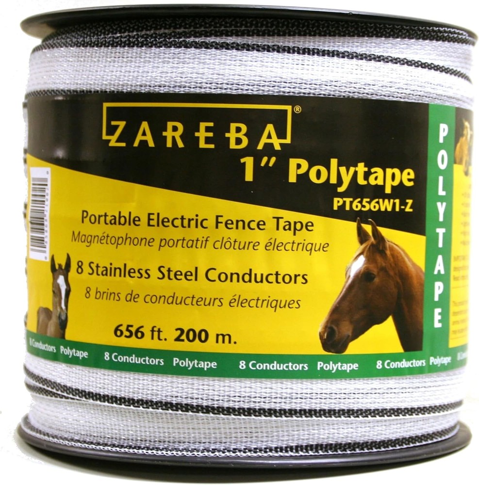 Zareba PT656W1-Z 1 in. Wide 200m Polytape 1 Pack, White