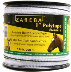 Zareba PT656W1-Z 1 in. Wide 200m Polytape 1 Pack, White