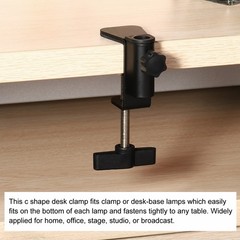 0.49″ Hole Dia. Universal C-Clamp Desk Clamp for Table Lamp Mic Arm, Black