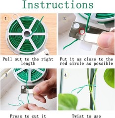 Twist Tie 328 Feet(100m)Green Cable Ties Cutter Garden Plant Ties Reusable Green