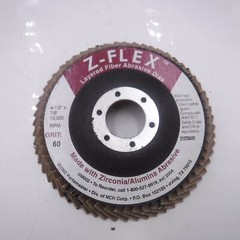 5Pk Partmaster Z-Flex Flap Disk 4-1/2″ Dia x 7/8″ 60 Grit Zirc Alumina 13300rpm