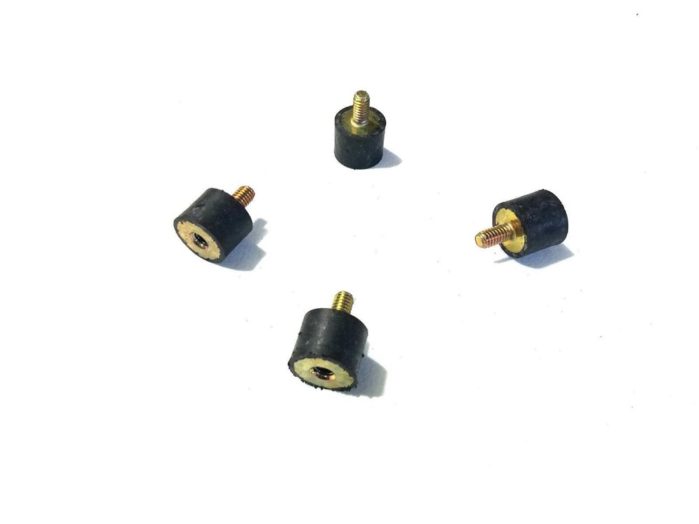 4 Rubber Vibration Isolator Mounts (1″ Dia x 3/4 Ht) 5/16″-18 x 1/2″ Length Stud