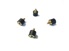 4 Rubber Vibration Isolator Mounts (1″ Dia x 3/4 Ht) 5/16″-18 x 1/2″ Length Stud
