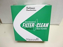 Schwartz Filter Disks 6.5″ 100 Count Box Non-Gauze Milk Filters