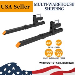 4000lb/1500lb Pallet Forks 60″/43″ Tractor Bucket Clamp on Skid Steer Loader