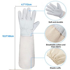 Beekeeping Protective Bee Suit Ventilated Jacket with Long Gloves & Veil Hood