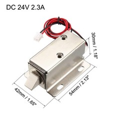 uxcell DC 24V 2.3A 11.4mm Electromagnetic Solenoid Lock Assembly for Electirc…