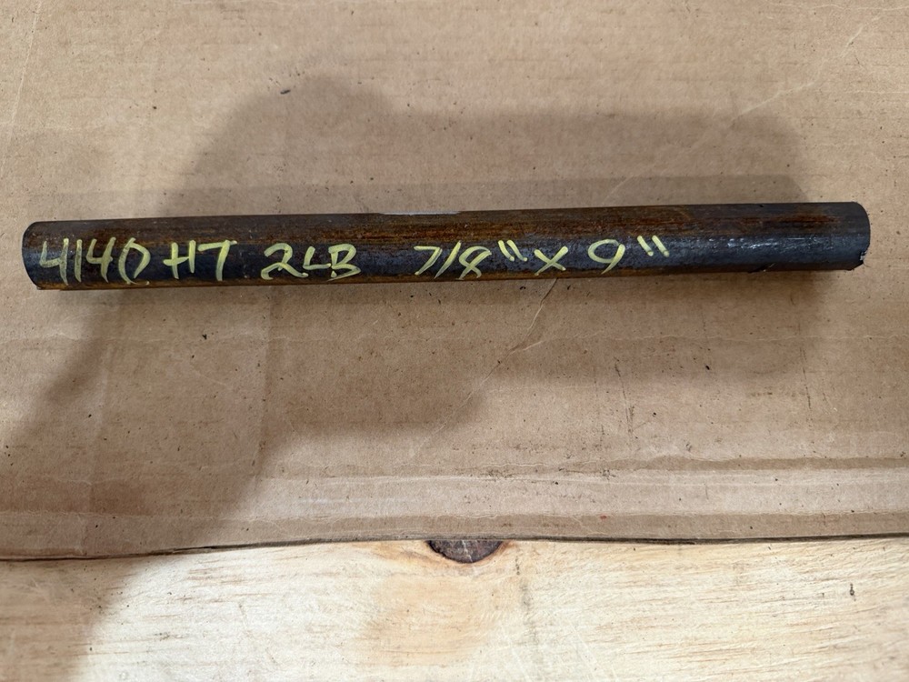 One Piece 4140 Hot Rolled Steel Bar Round Stock Heat Treated 7/8” OD x ~9”