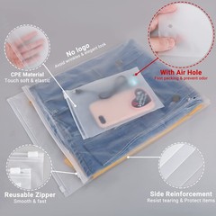 Small Plastic Packaging Bags,100PCS 5×7 inch Frosted Zipper Storage Bags, Cle…
