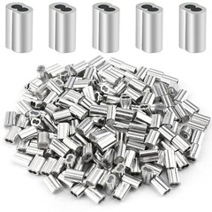 200 Pcs Aluminum Crimping Sleeve 1/16″, Cable Ferrule Wire Rope Sleeves Sleeve..