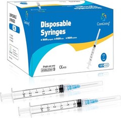 100 Pack 3ml Syringes 23g, 1.0 Inch Luer Lock Syringe Individually Packag