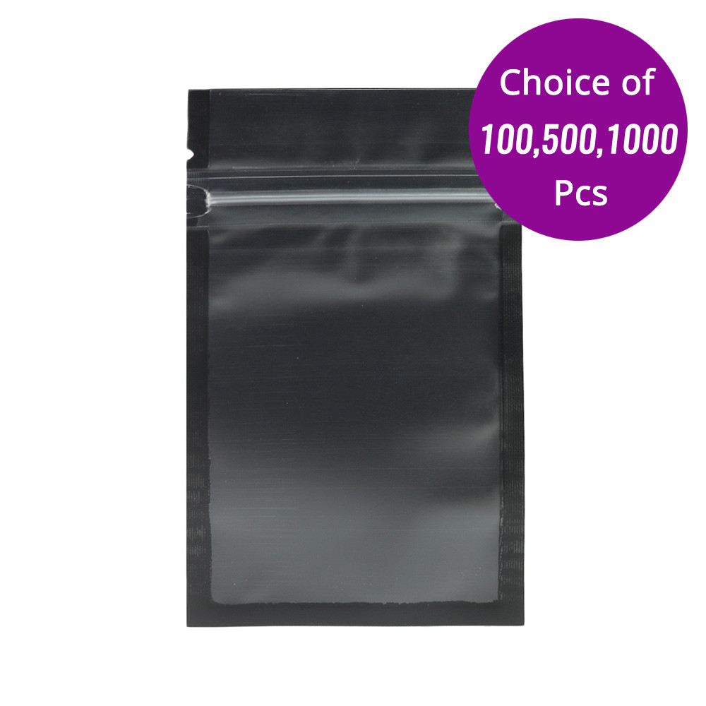 3x5in Matte Clear Front Black Back Foil Mylar Flat Zip Lock Bag w/ Machine C01