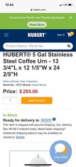Hebert coffee urn stainless steal