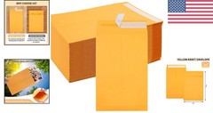 Reliable 6×9 Yellow Envelopes – 48 Count Self-Seal, Tear-Proof Kraft Design