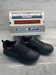 Skechers Work Slip Resistant Memory Foam Wide 9.5 USPS Approved Black