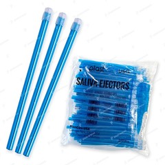 200 (2 Bag) Saliva Ejectors Blue Clear Dental Disposable