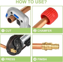 1/2 Inch Press x 1/2 PEX-A Expansion Adapter Copper Fittings 5 Pack